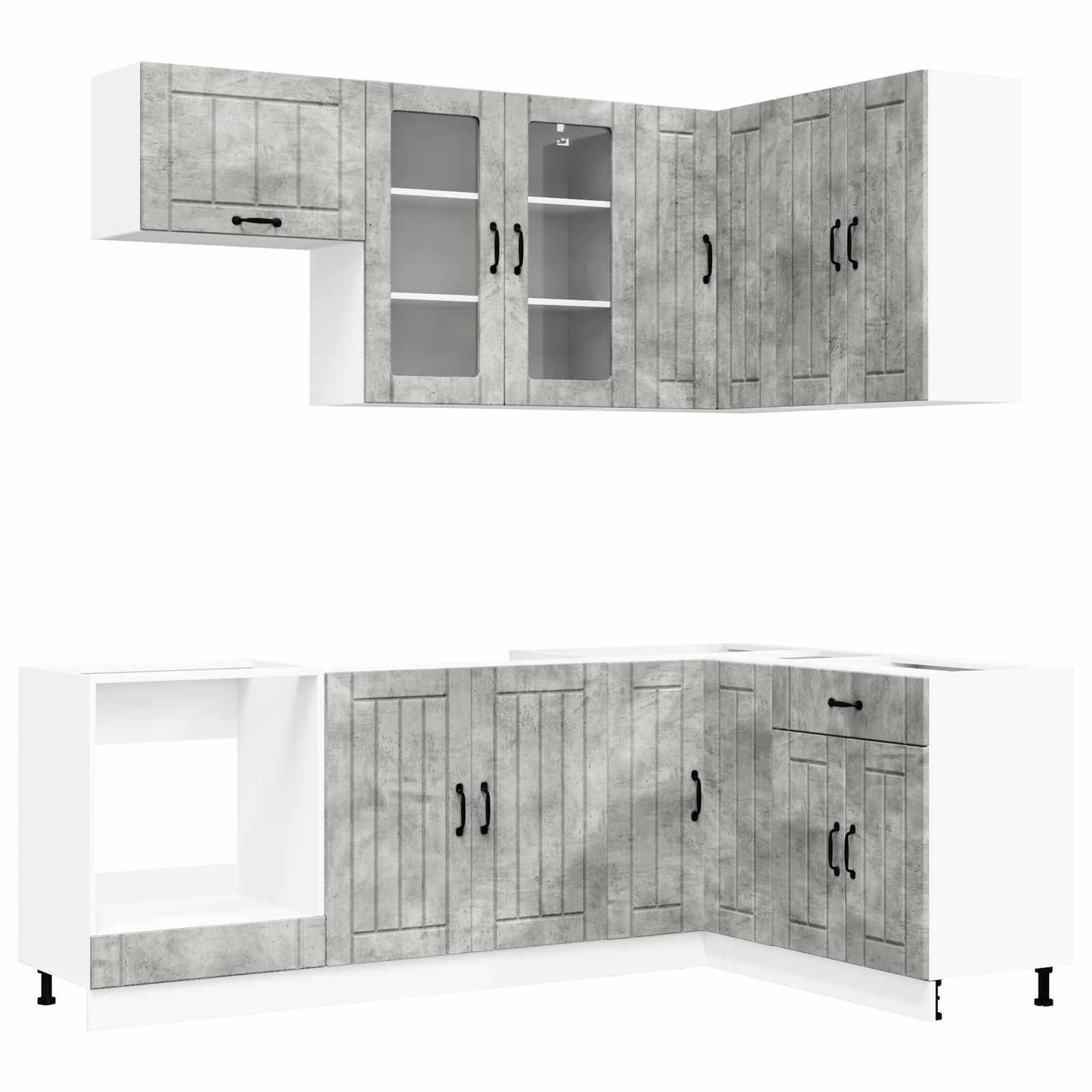 vidaXL Μονάδα κουζίνας LUCCA 8 pcs Γκρι Σκυροδέματος