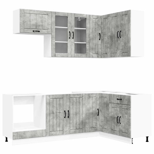 vidaXL Μονάδα κουζίνας LUCCA 8 pcs Γκρι Σκυροδέματος