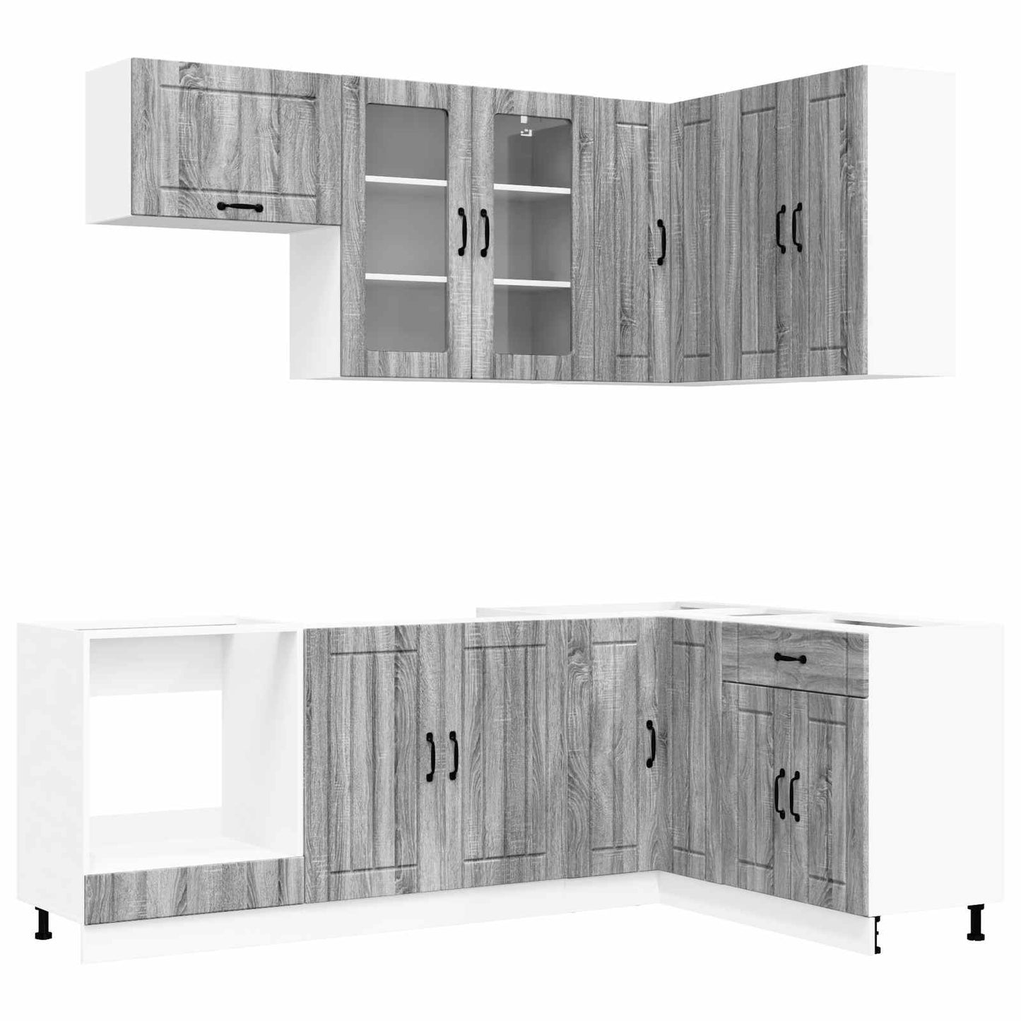 vidaXL Μονάδα κουζίνας LUCCA 8 pcs Γκρι Sonoma Επεξεργασμένο Ξύλο
