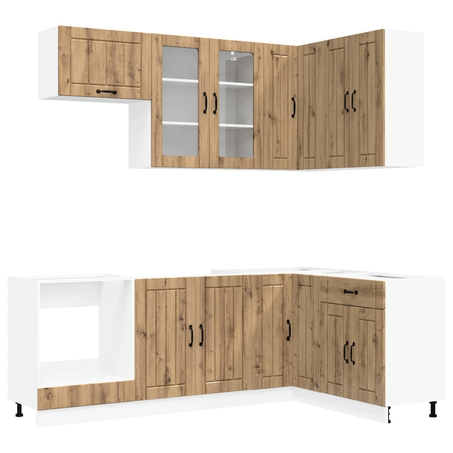vidaXL Μονάδα κουζίνας LUCCA 8 pcs Artisan Δρυς Επεξεργασμένο Ξύλο