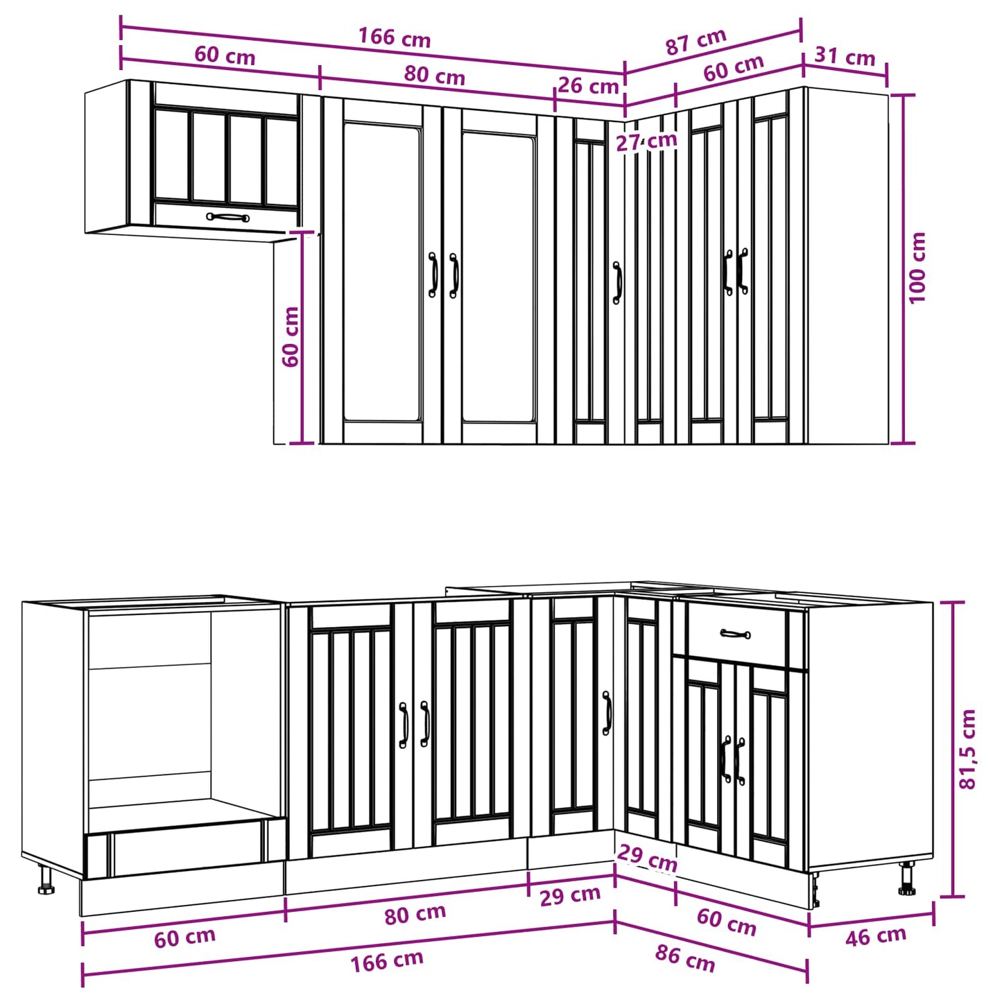 vidaXL Μονάδα κουζίνας LUCCA 8 pcs Λευκό Επεξεργασμένο Ξύλο