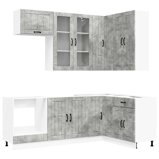 vidaXL Μονάδα κουζίνας LUCCA 8 pcs Γκρι Σκυροδέματος
