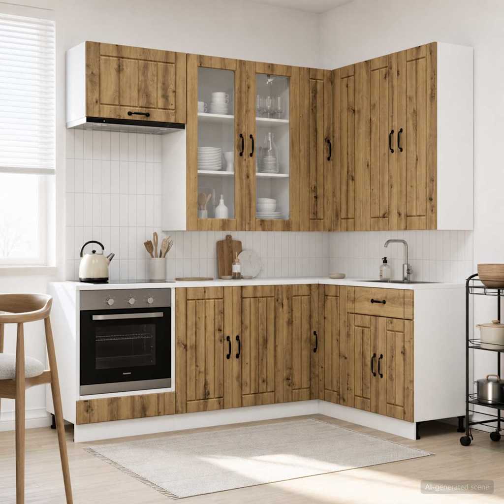 vidaXL Μονάδα κουζίνας LUCCA 8 pcs Artisan Δρυς Επεξεργασμένο Ξύλο