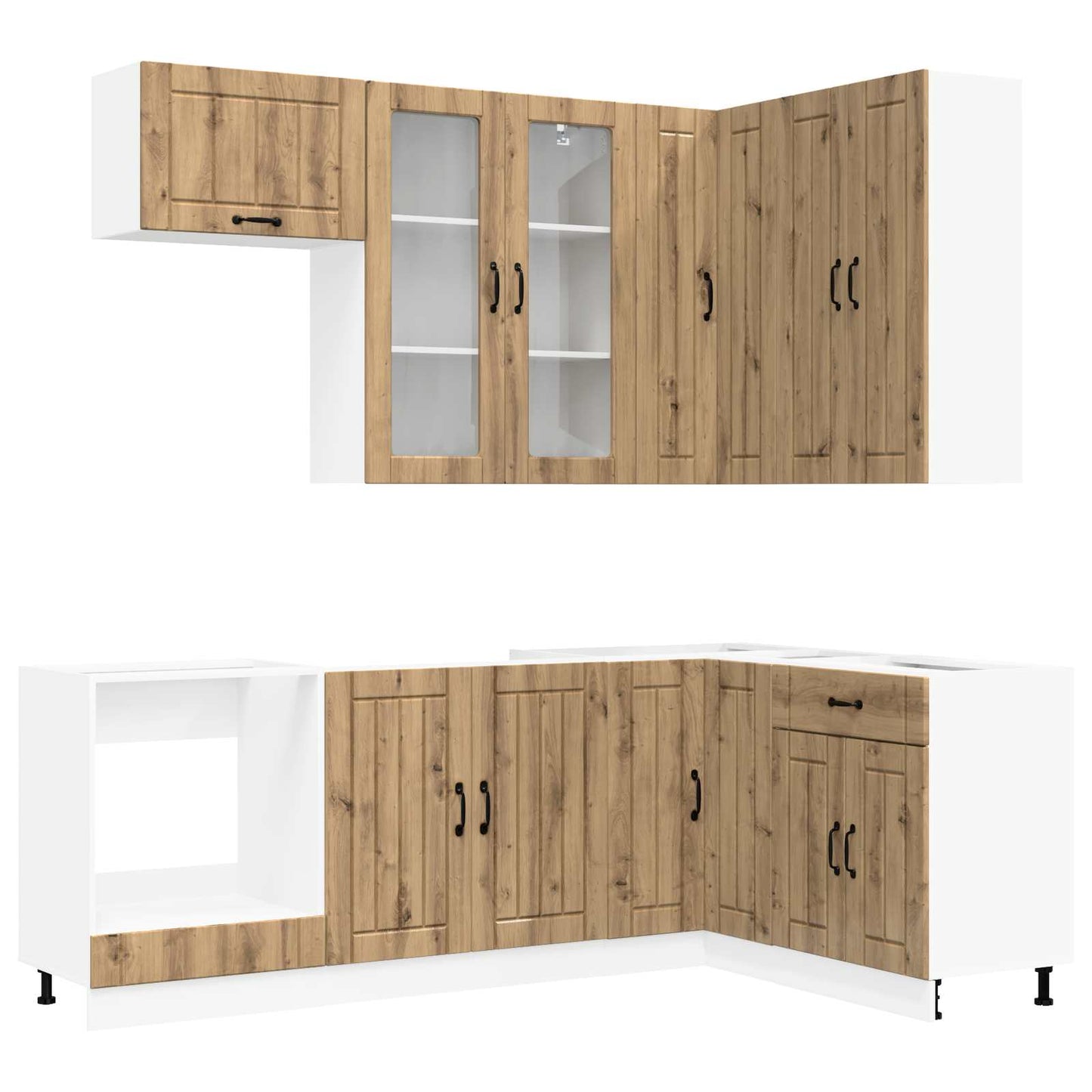 vidaXL Μονάδα κουζίνας LUCCA 8 pcs Artisan Δρυς Επεξεργασμένο Ξύλο