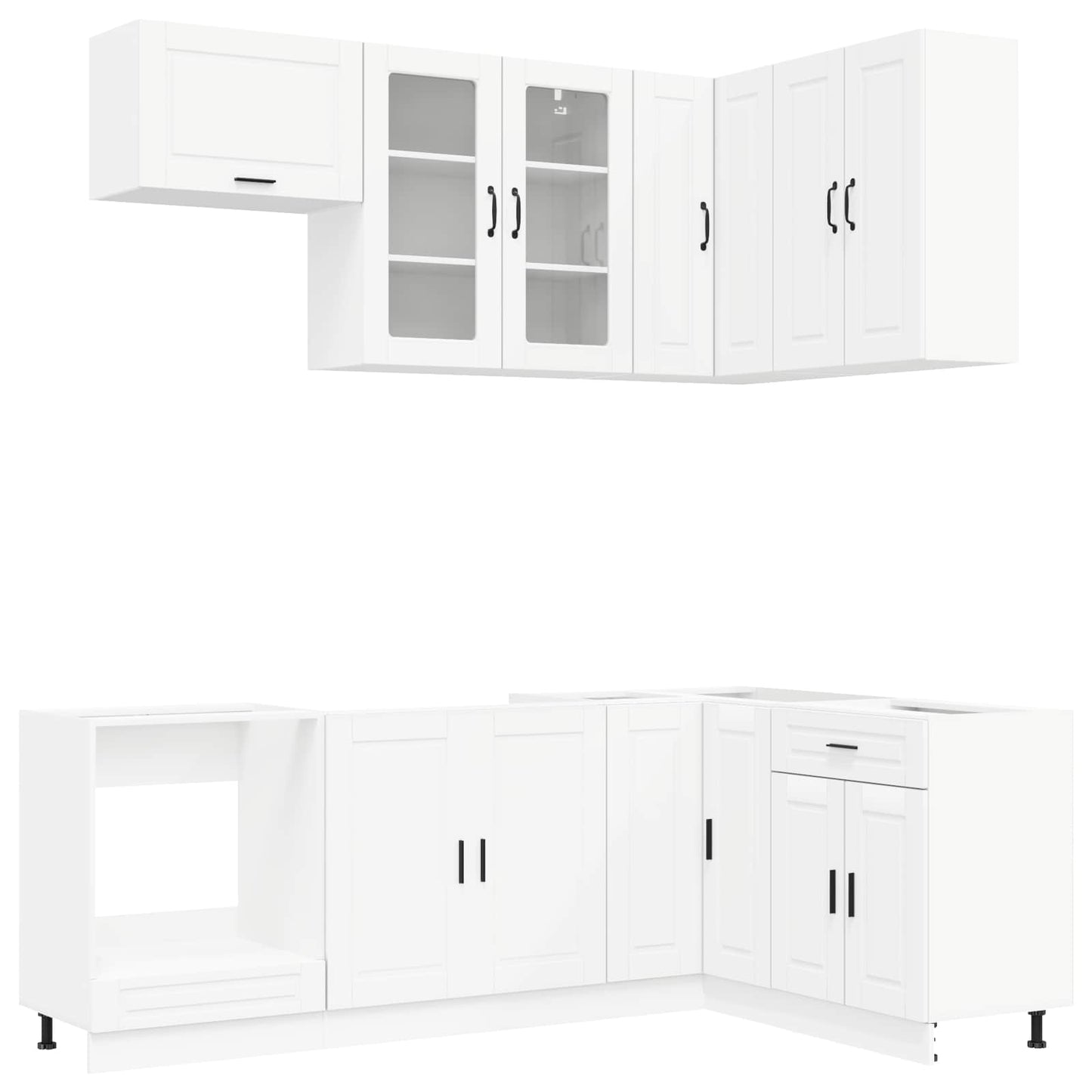 vidaXL Μονάδα κουζίνας PORTO 8 pcs Λευκό Επεξεργασμένο Ξύλο