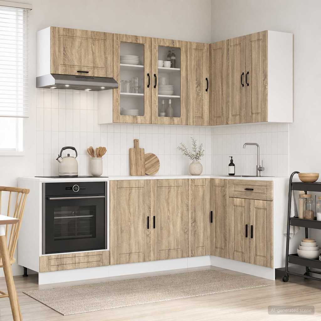 vidaXL Μονάδα κουζίνας PORTO 8 pcs Sonoma Δρυς Επεξεργασμένο Ξύλο