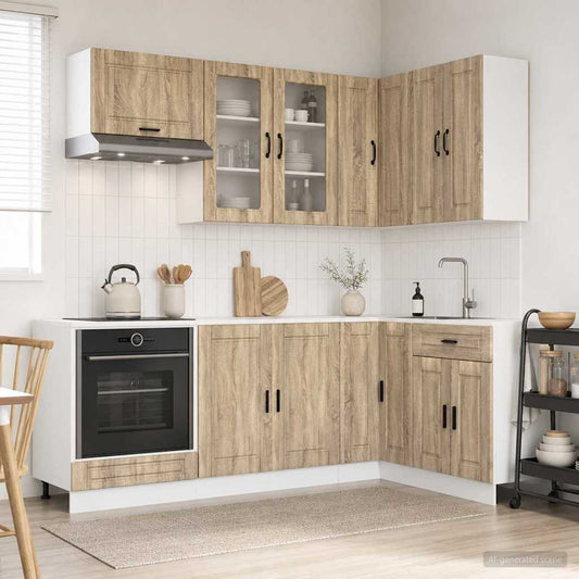vidaXL Μονάδα κουζίνας PORTO 8 pcs Sonoma Δρυς Επεξεργασμένο Ξύλο