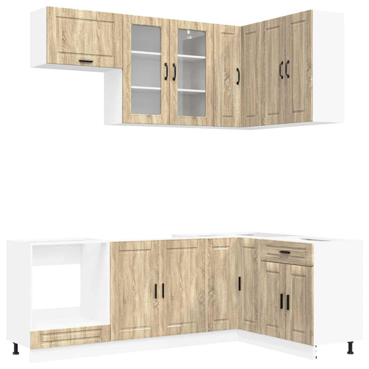 vidaXL Μονάδα κουζίνας PORTO 8 pcs Sonoma Δρυς Επεξεργασμένο Ξύλο