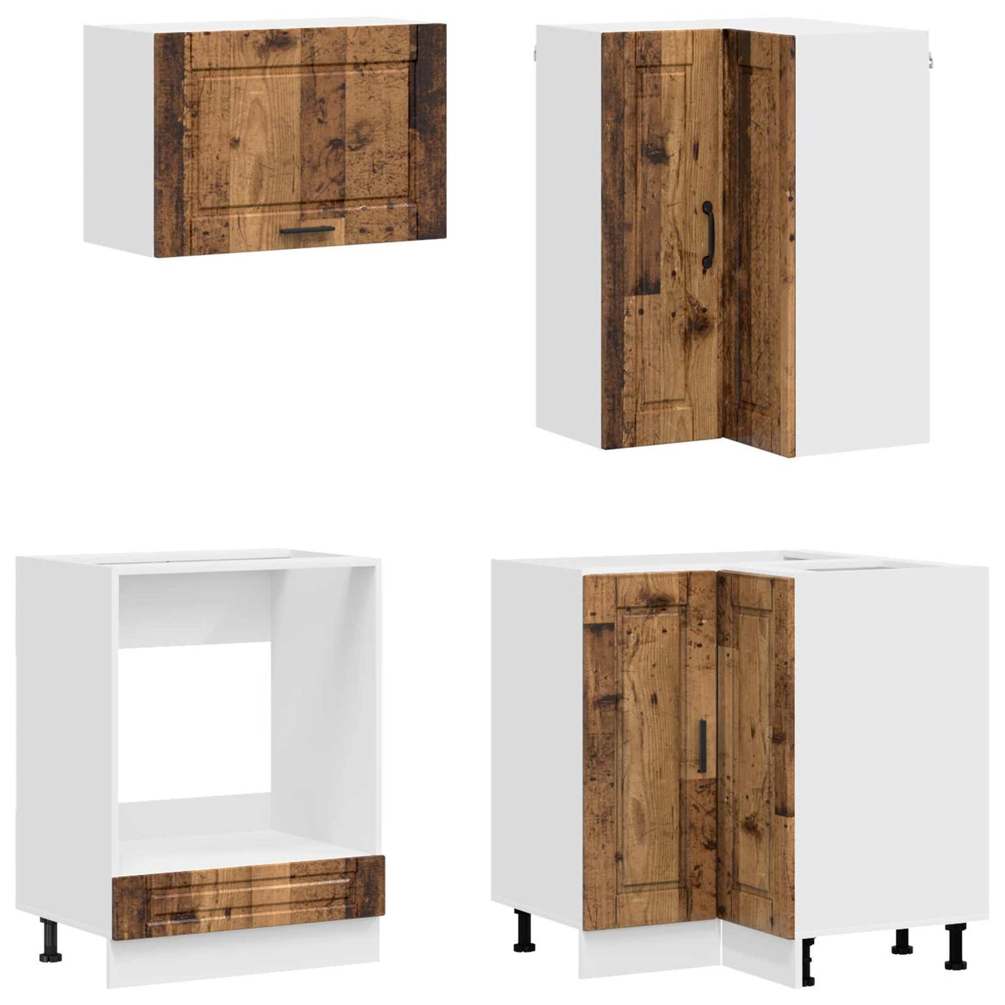 vidaXL Μονάδα κουζίνας PORTO 8 pcs Παλαιωμένο ξύλο Επεξεργασμένο Ξύλο