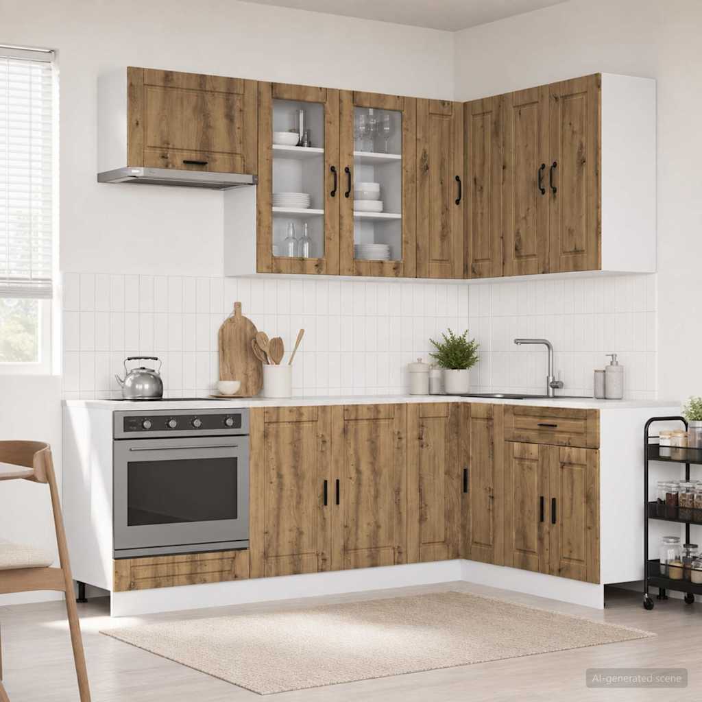 vidaXL Μονάδα κουζίνας PORTO 8 pcs Artisan Δρυς Επεξεργασμένο Ξύλο