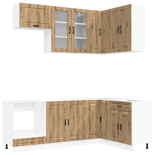 vidaXL Μονάδα κουζίνας PORTO 8 pcs Artisan Δρυς Επεξεργασμένο Ξύλο