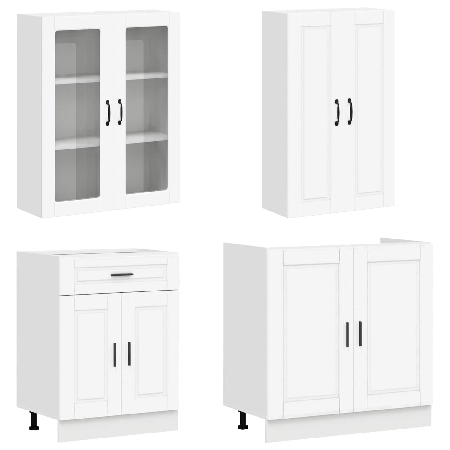 vidaXL Μονάδα κουζίνας PORTO 8 pcs Λευκό Επεξεργασμένο Ξύλο