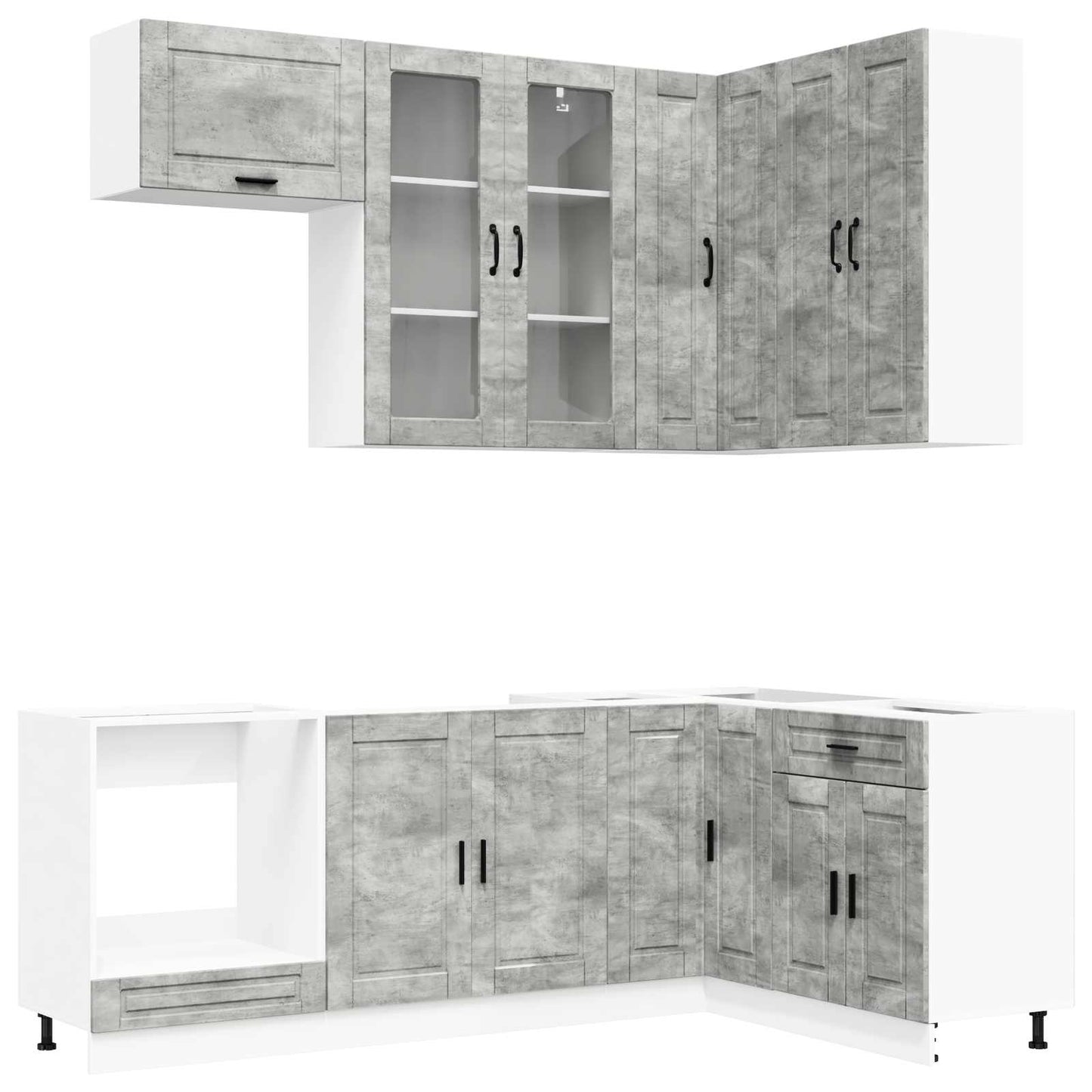 vidaXL Μονάδα κουζίνας PORTO 8 pcs Γκρι Σκυροδέματος