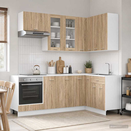 vidaXL Μονάδα κουζίνας LYON 8 pcs Sonoma Δρυς Επεξεργασμένο Ξύλο