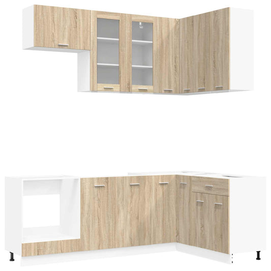 vidaXL Μονάδα κουζίνας LYON 8 pcs Sonoma Δρυς Επεξεργασμένο Ξύλο