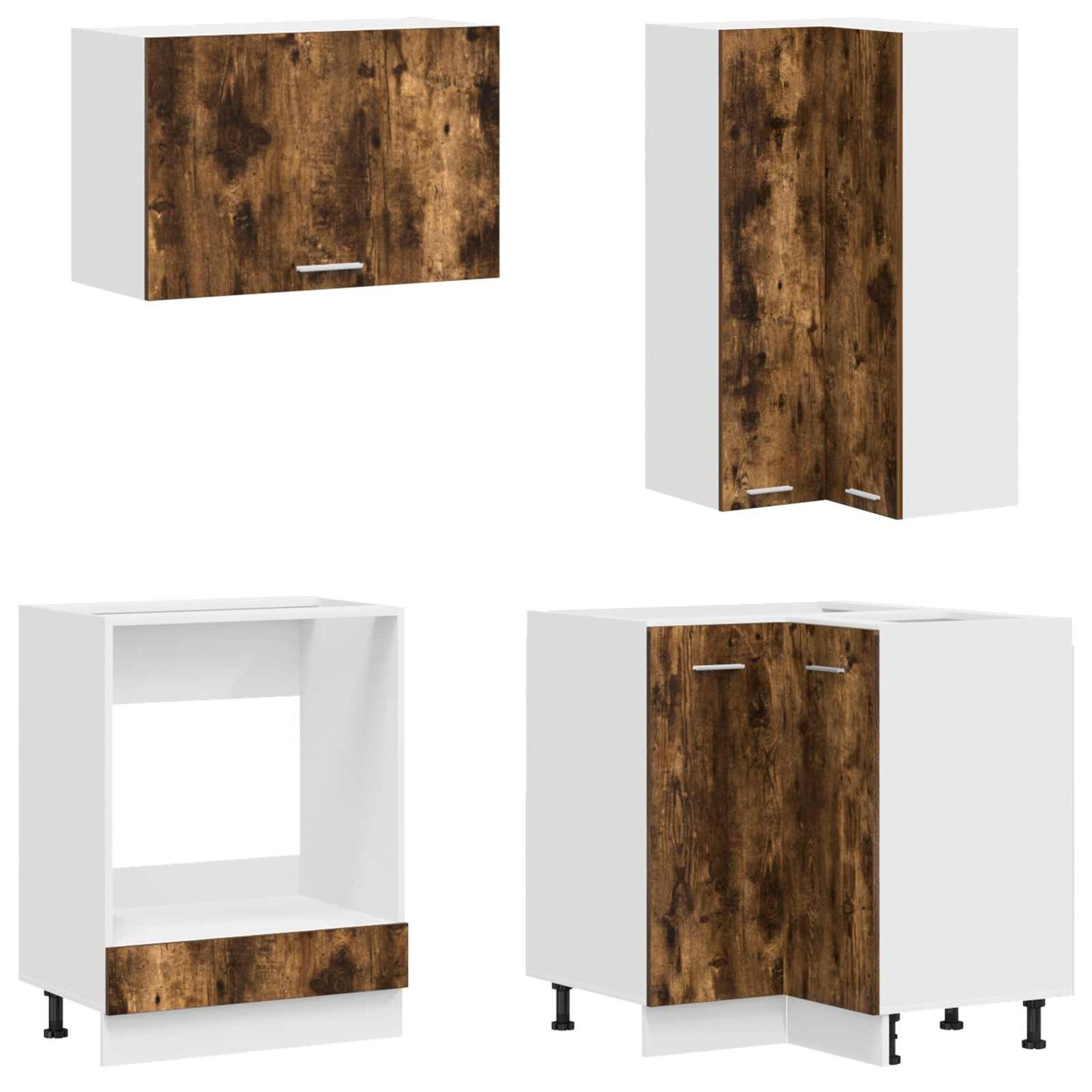 vidaXL Μονάδα κουζίνας LYON 8 pcs Καπνισμένο Ξύλο Δρυός
