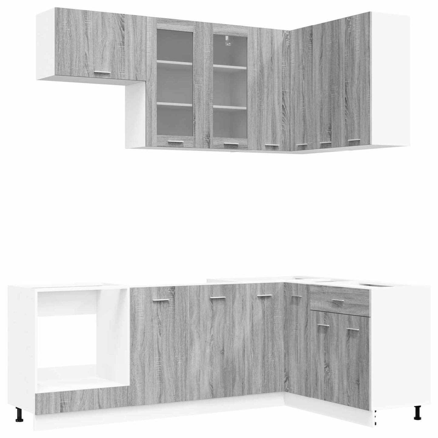 vidaXL Μονάδα κουζίνας LYON 8 pcs Γκρι Sonoma Επεξεργασμένο Ξύλο