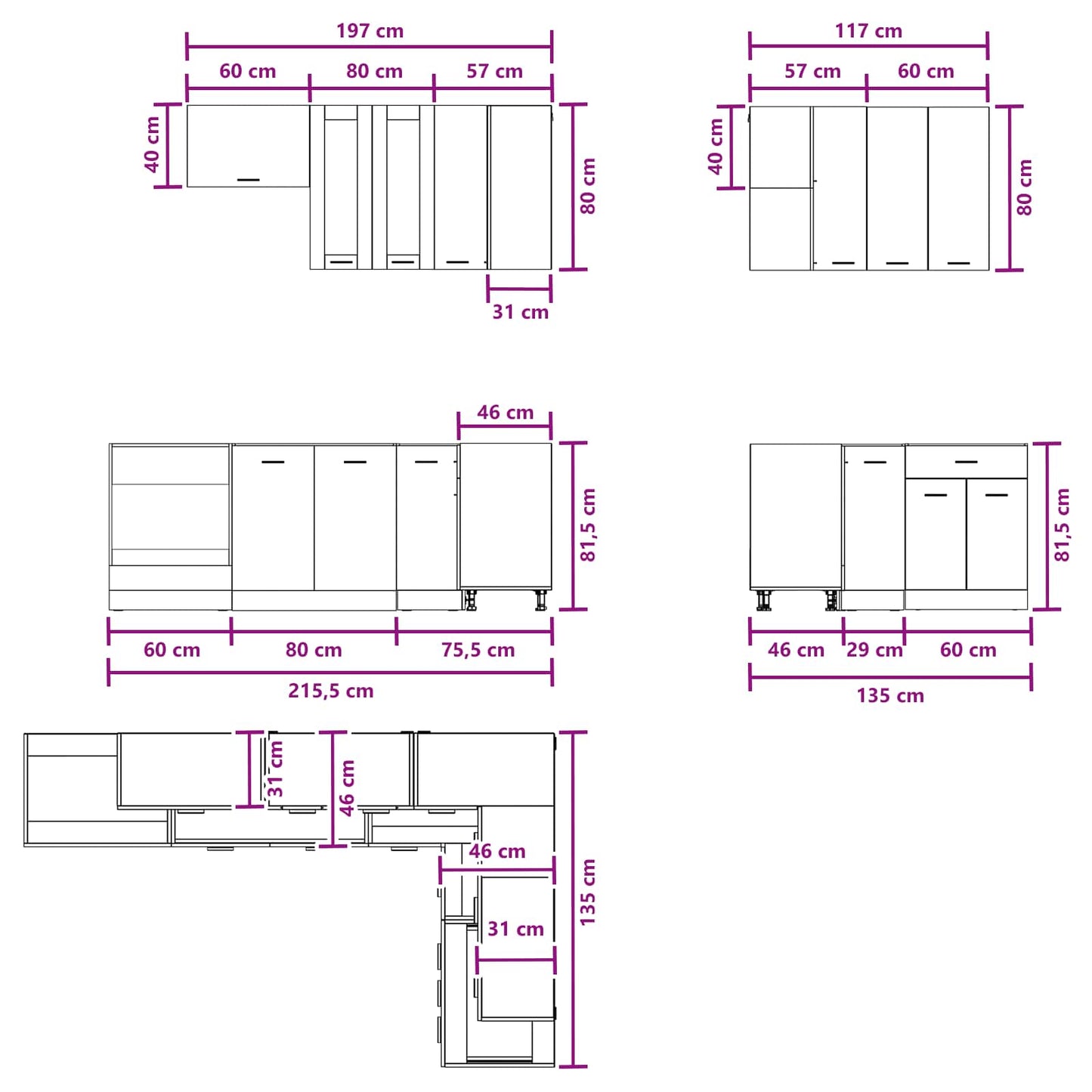 vidaXL Μονάδα κουζίνας LYON 8 pcs Γκρι Sonoma Επεξεργασμένο Ξύλο