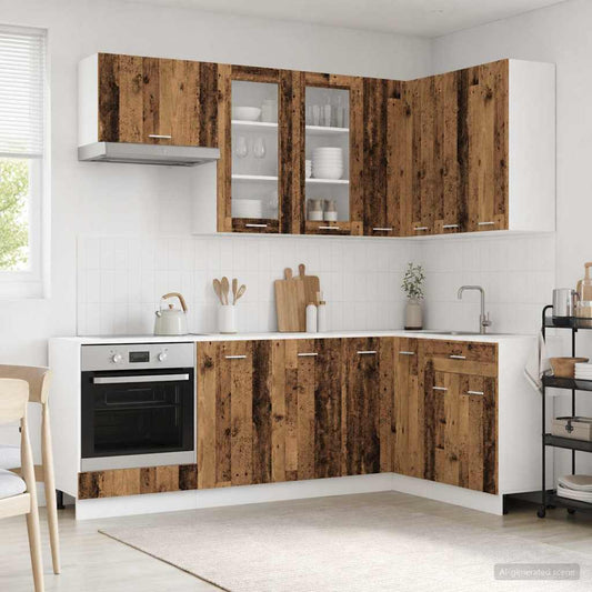vidaXL Μονάδα κουζίνας LYON 8 pcs Παλαιωμένο ξύλο Επεξεργασμένο Ξύλο