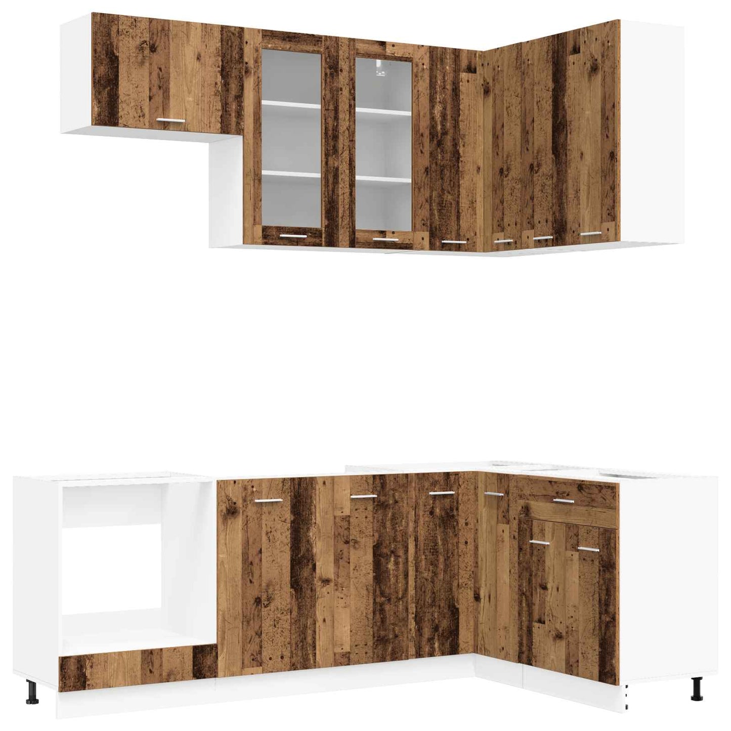 vidaXL Μονάδα κουζίνας LYON 8 pcs Παλαιωμένο ξύλο Επεξεργασμένο Ξύλο