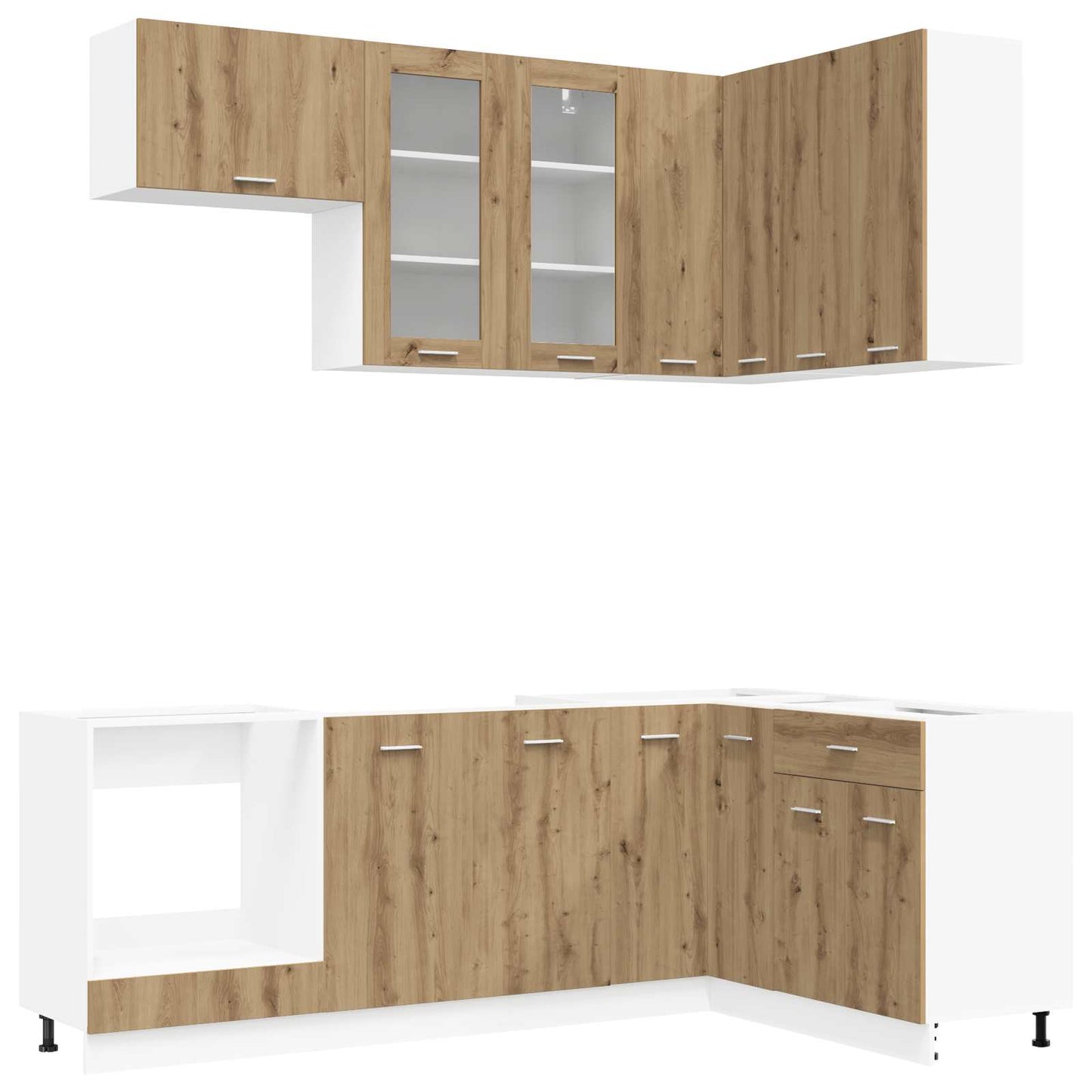 vidaXL Μονάδα κουζίνας LYON 8 pcs Artisan Δρυς Επεξεργασμένο Ξύλο