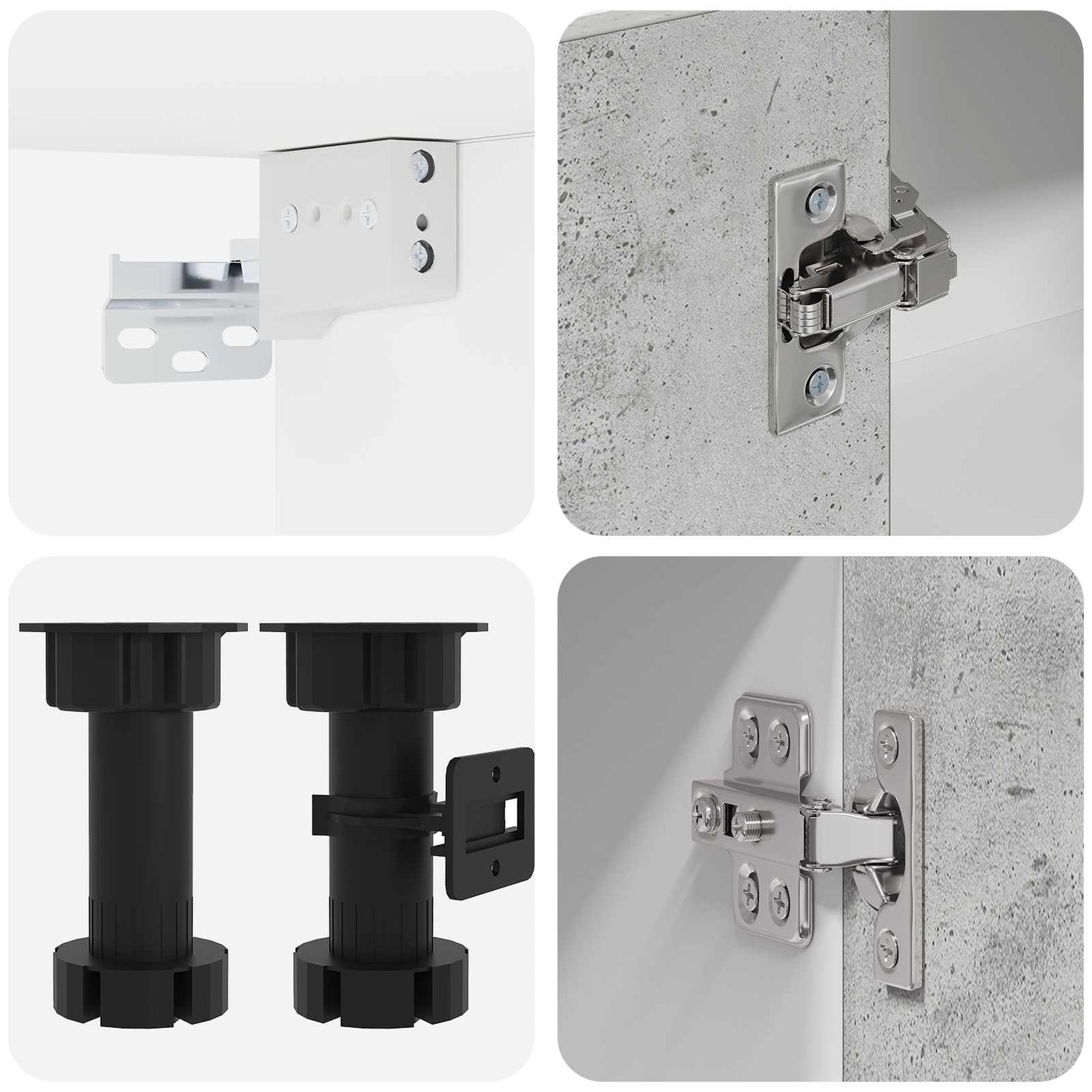 vidaXL Μονάδα κουζίνας LYON 8 pcs Γκρι Σκυροδέματος Επεξεργασμένο Ξύλο