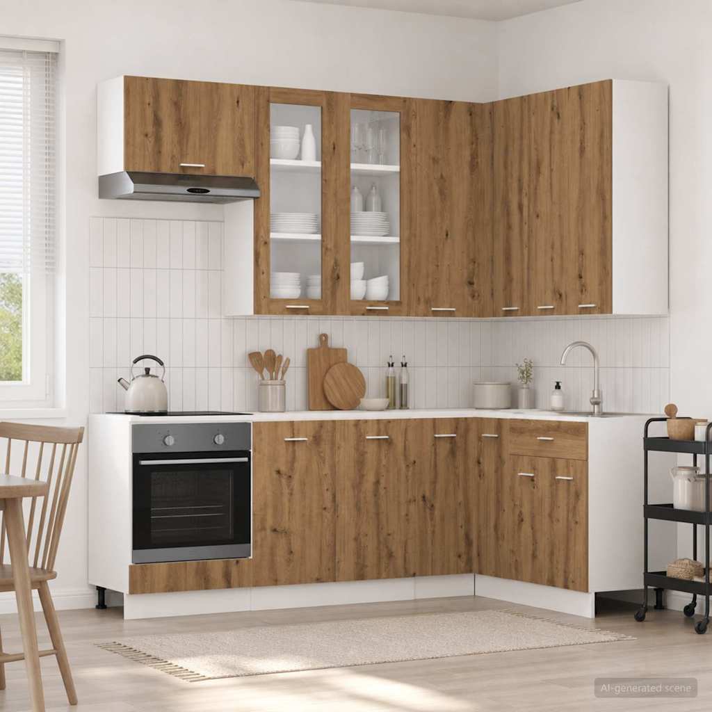 vidaXL Μονάδα κουζίνας LYON 8 pcs Artisan Δρυς Επεξεργασμένο Ξύλο