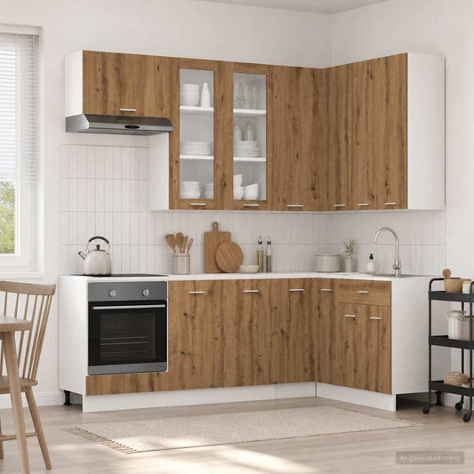 vidaXL Μονάδα κουζίνας LYON 8 pcs Artisan Δρυς Επεξεργασμένο Ξύλο