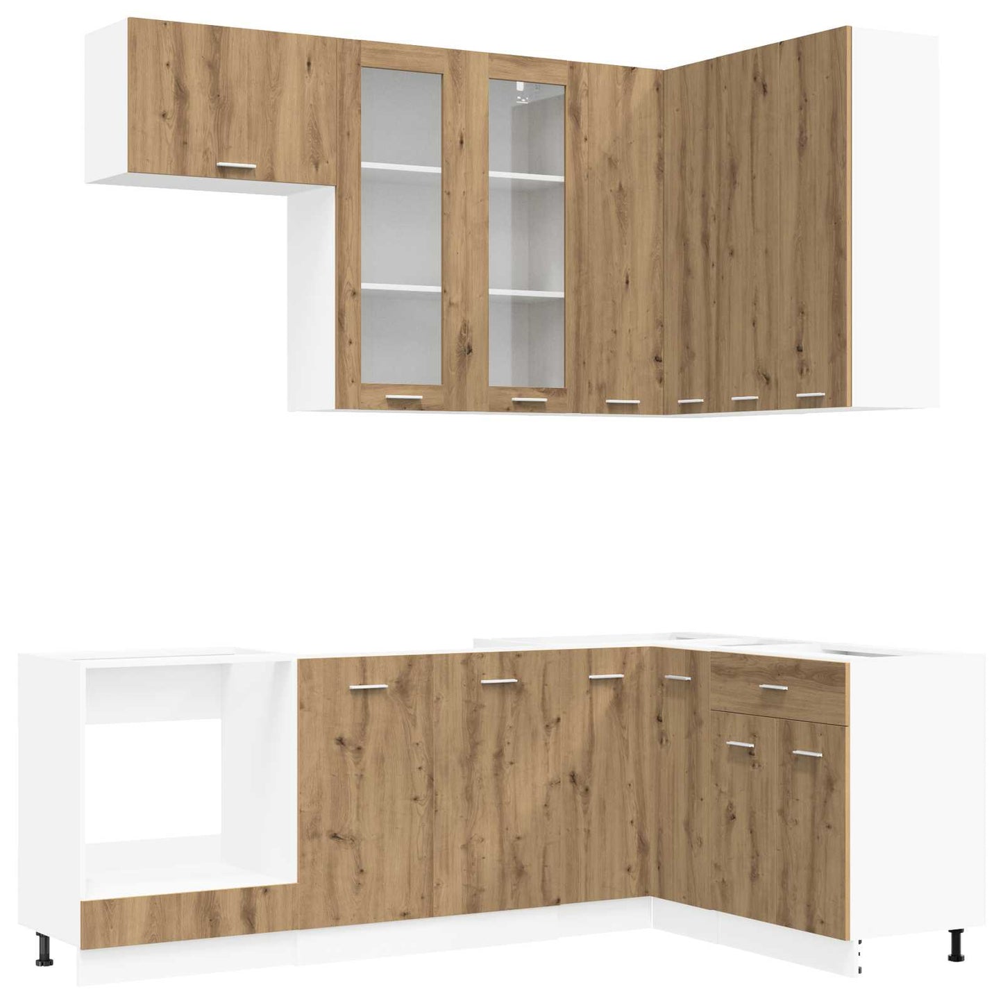 vidaXL Μονάδα κουζίνας LYON 8 pcs Artisan Δρυς Επεξεργασμένο Ξύλο
