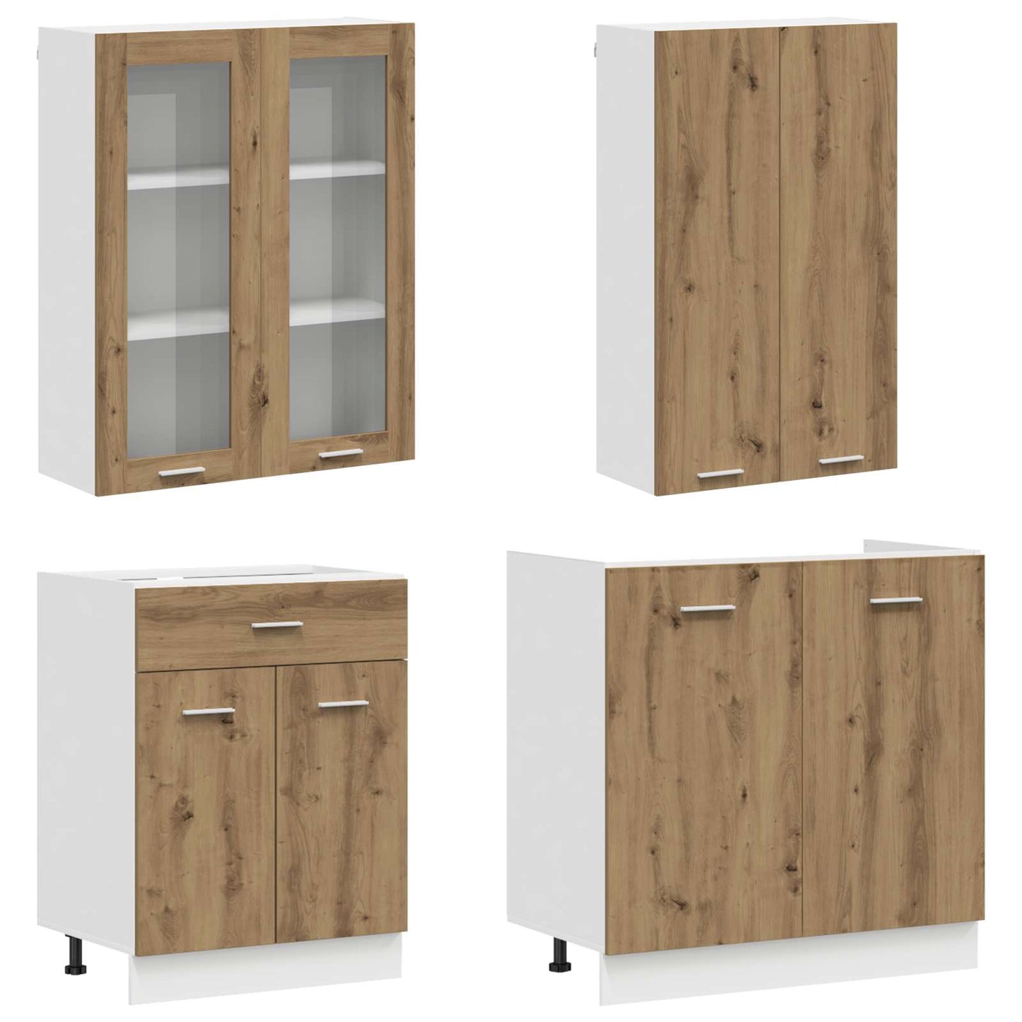 vidaXL Μονάδα κουζίνας LYON 8 pcs Artisan Δρυς Επεξεργασμένο Ξύλο