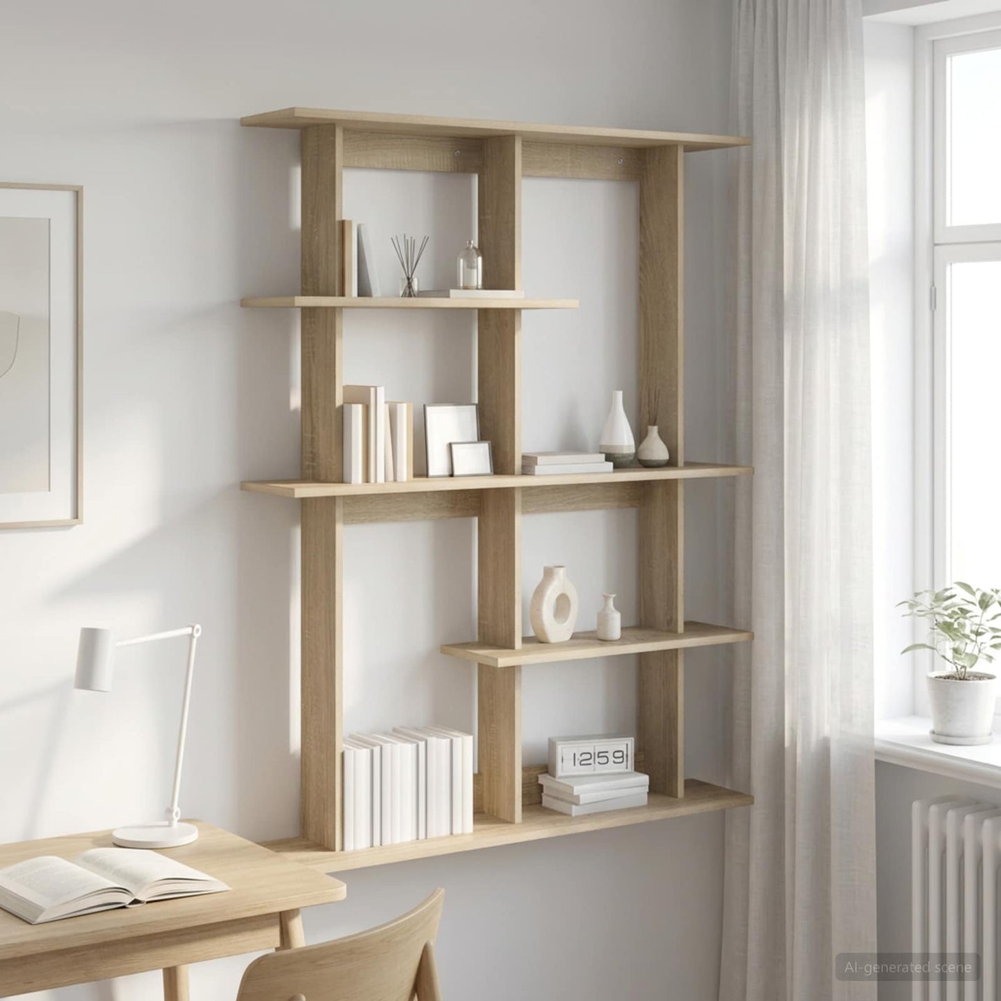 vidaXL Ράφι Τοίχου Sonoma Δρυς 102 x 20 x 130 εκ. Επεξεργασμένο Ξύλο