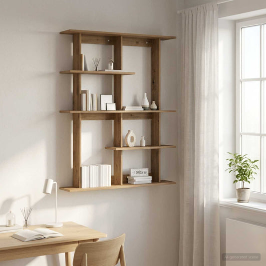 vidaXL Ράφι Τοίχου Artisan Δρυς 102 x 20 x 130 εκ. Επεξεργασμένο Ξύλο