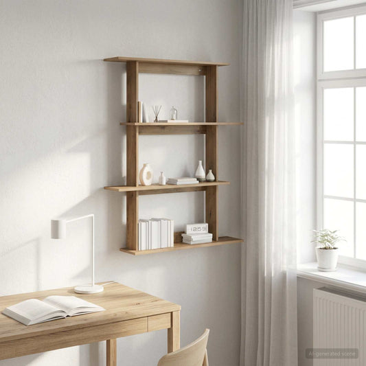 vidaXL Ράφι Τοίχου Artisan Δρυς 100 x 20 x 126 εκ. Επεξεργασμένο Ξύλο