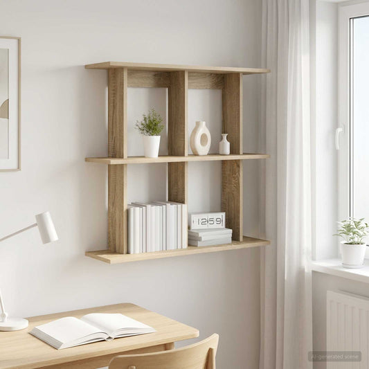 vidaXL Ράφι Τοίχου Επιτοίχιο Sonoma Δρυς 100 x 20 x 75 εκ
