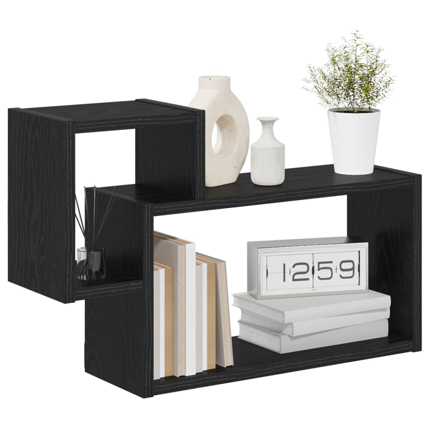 vidaXL Ράφι Τοίχου Επιτοίχιο Μαύρη Δρυς 55 x 15 x 35 εκ.
