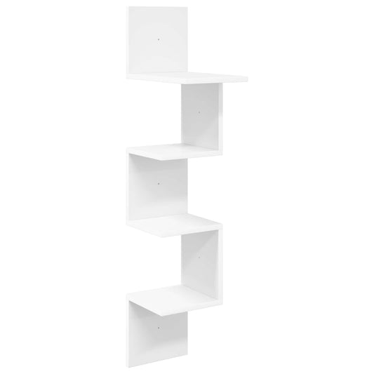 vidaXL Ράφι Τοίχου Επιτοίχιο Λευκό 32 x 21 x 107 cm Επεξεργασμένο Ξύλο