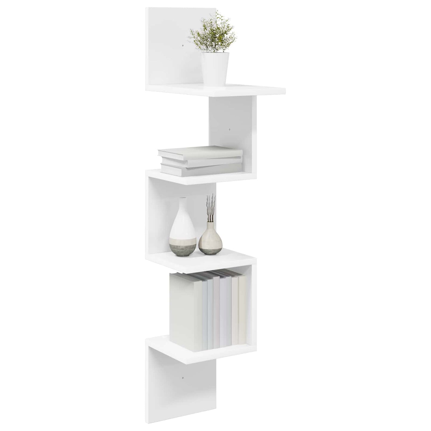 vidaXL Ράφι Τοίχου Επιτοίχιο Λευκό 32 x 21 x 107 cm Επεξεργασμένο Ξύλο