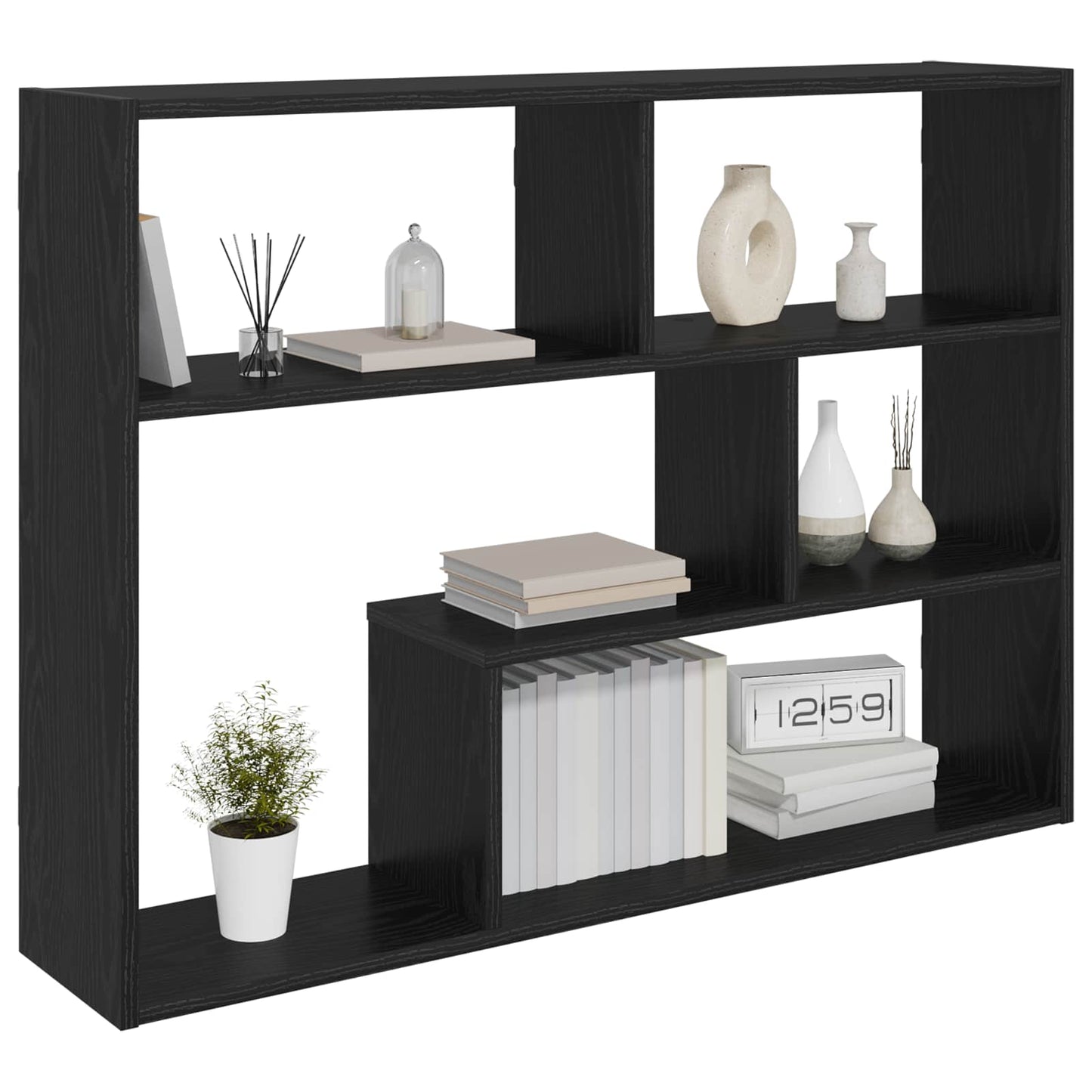 vidaXL Ράφι Τοίχου Επιτοίχιο Μαύρη Δρυς 95 x 20 x 69,5 εκ.