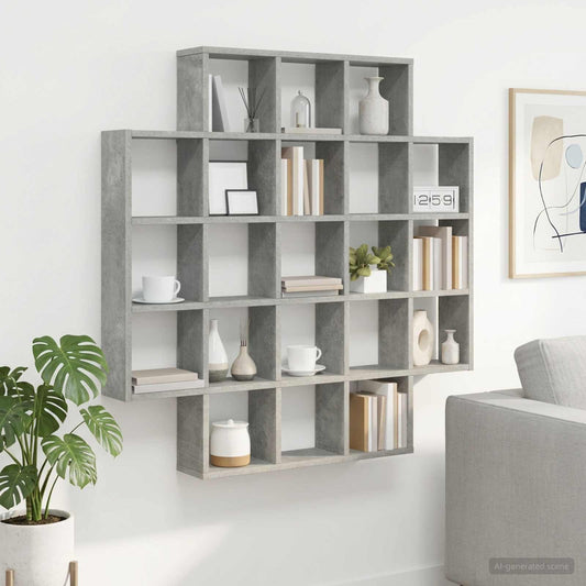 vidaXL Ράφι Τοίχου Γκρι Σκυροδέματος 100 x 13 x 100 εκ