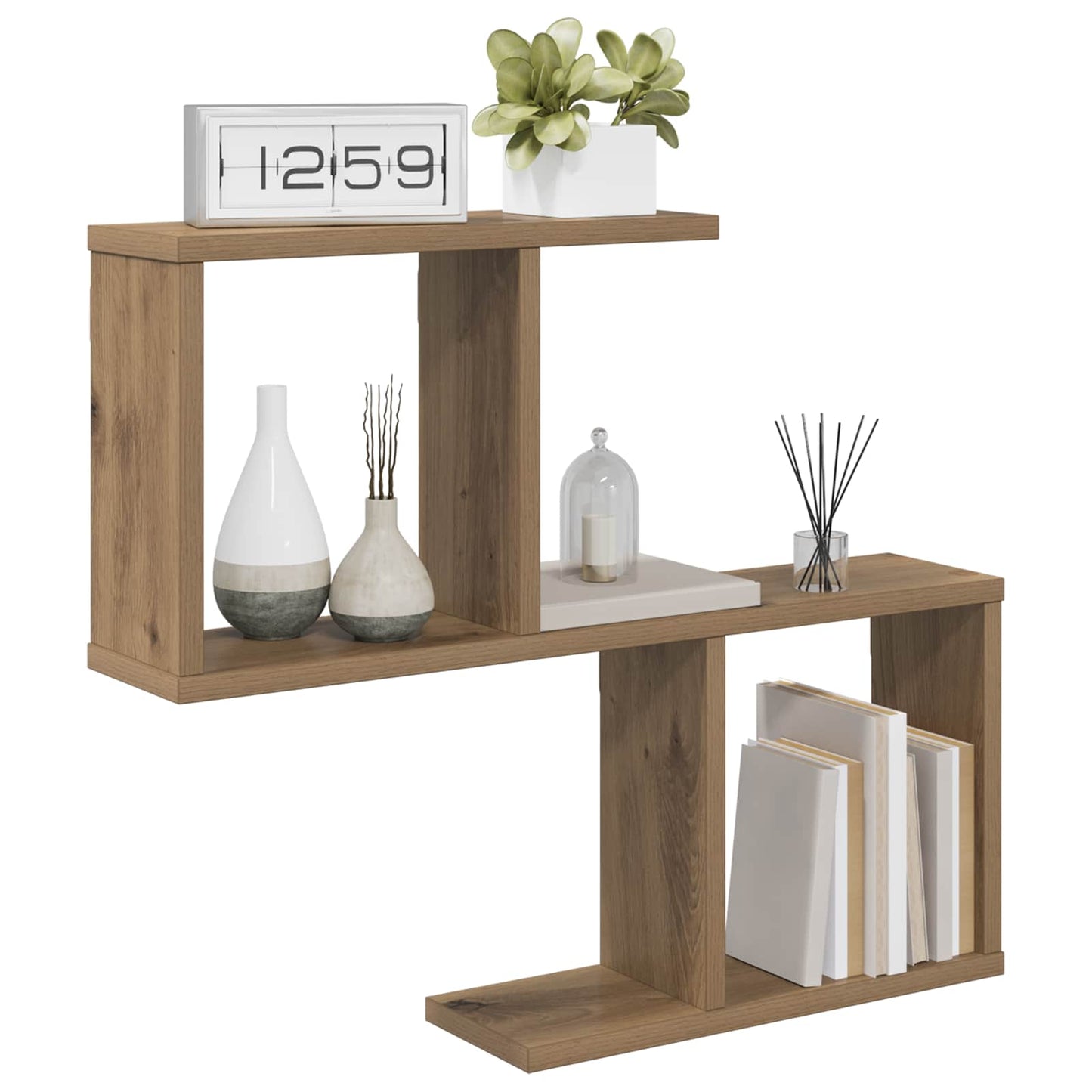 vidaXL Ράφι Τοίχου Artisan Δρυς 60 x 12 x 50,5 εκ Επεξεργασμένο Ξύλο