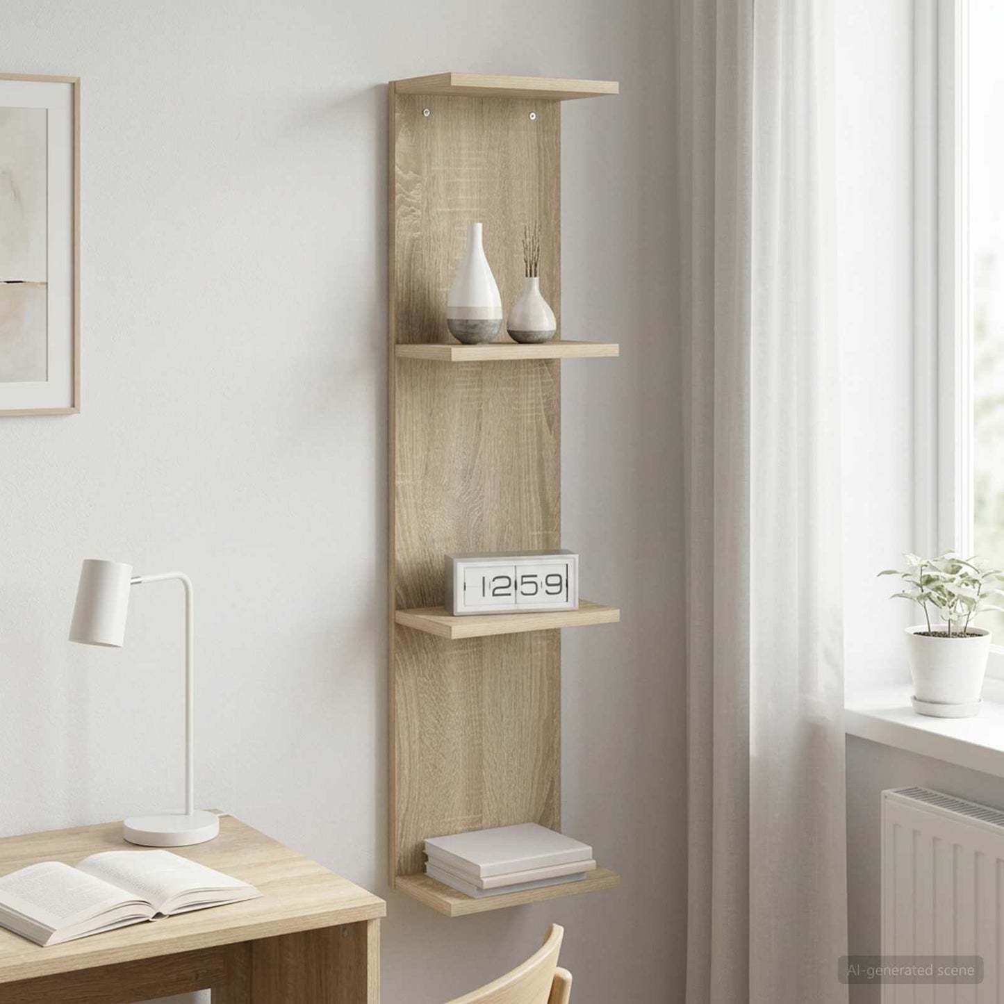 vidaXL Ράφι Τοίχου Sonoma Δρυς 25 x 15 x 100 εκ Επεξεργασμένο Ξύλο