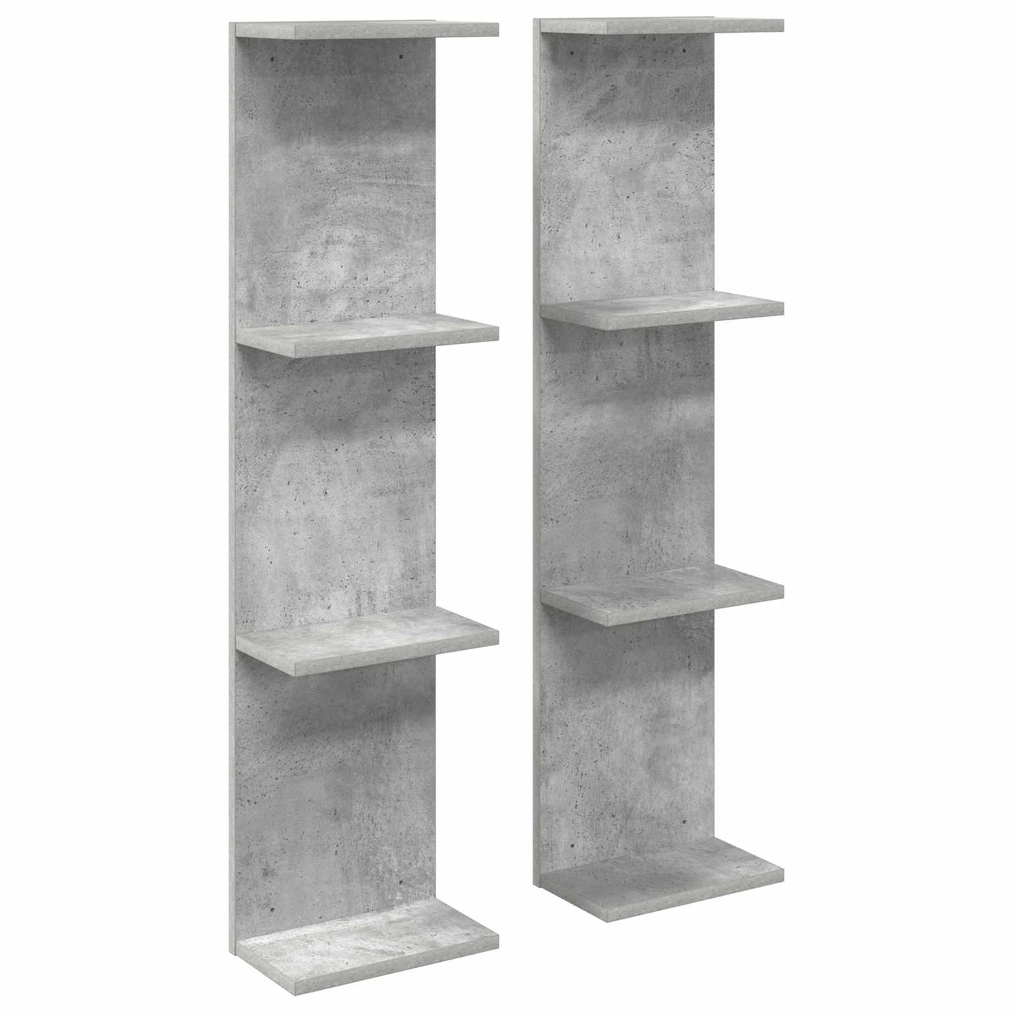 vidaXL Ράφι Τοίχου 2 τμχ. Γκρι Σκυροδέματος 25 x 15 x 100 εκ