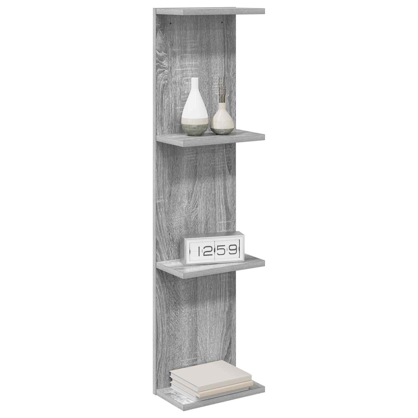 vidaXL Ράφι Τοίχου 2 τμχ. Γκρι Sonoma 25 x 15 x 100 εκ