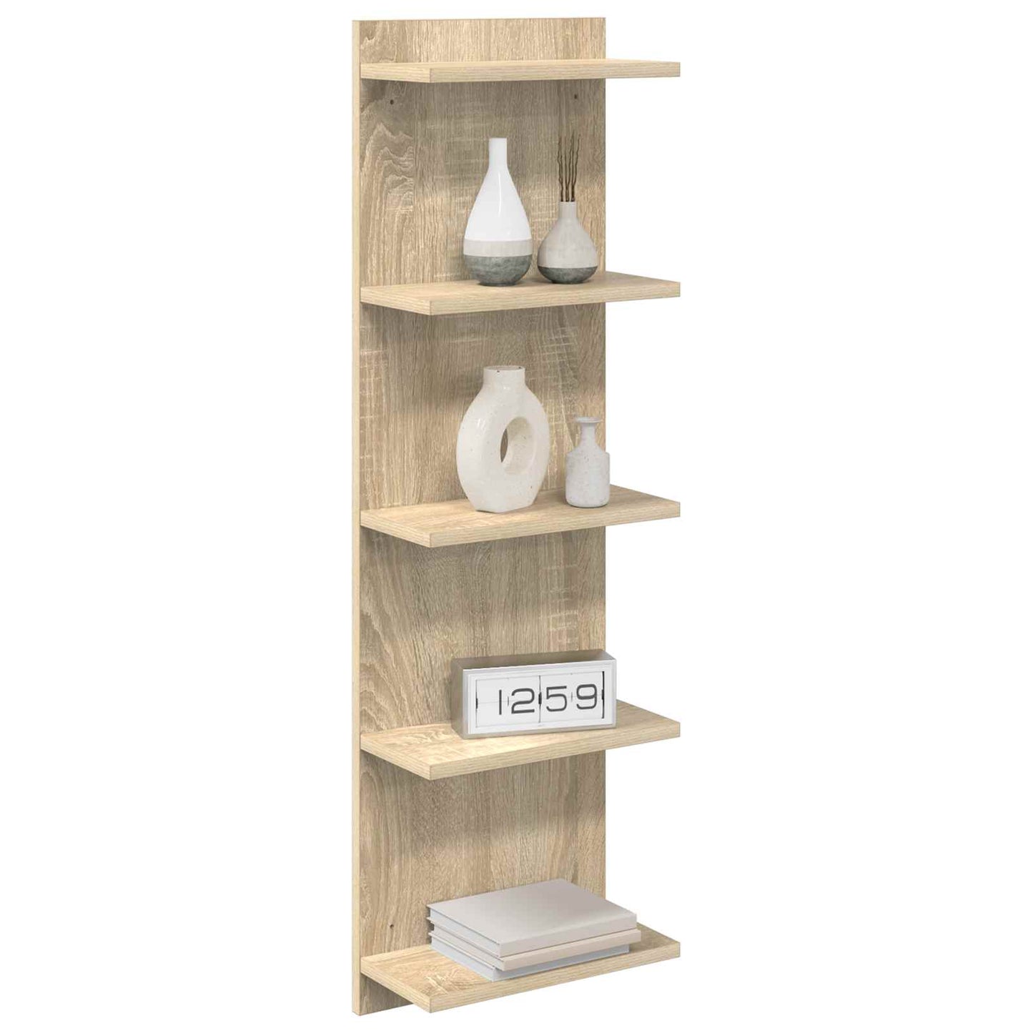 vidaXL Ράφι Τοίχου 2 τμχ. Sonoma Δρυς 30 x 15 x 100 εκ