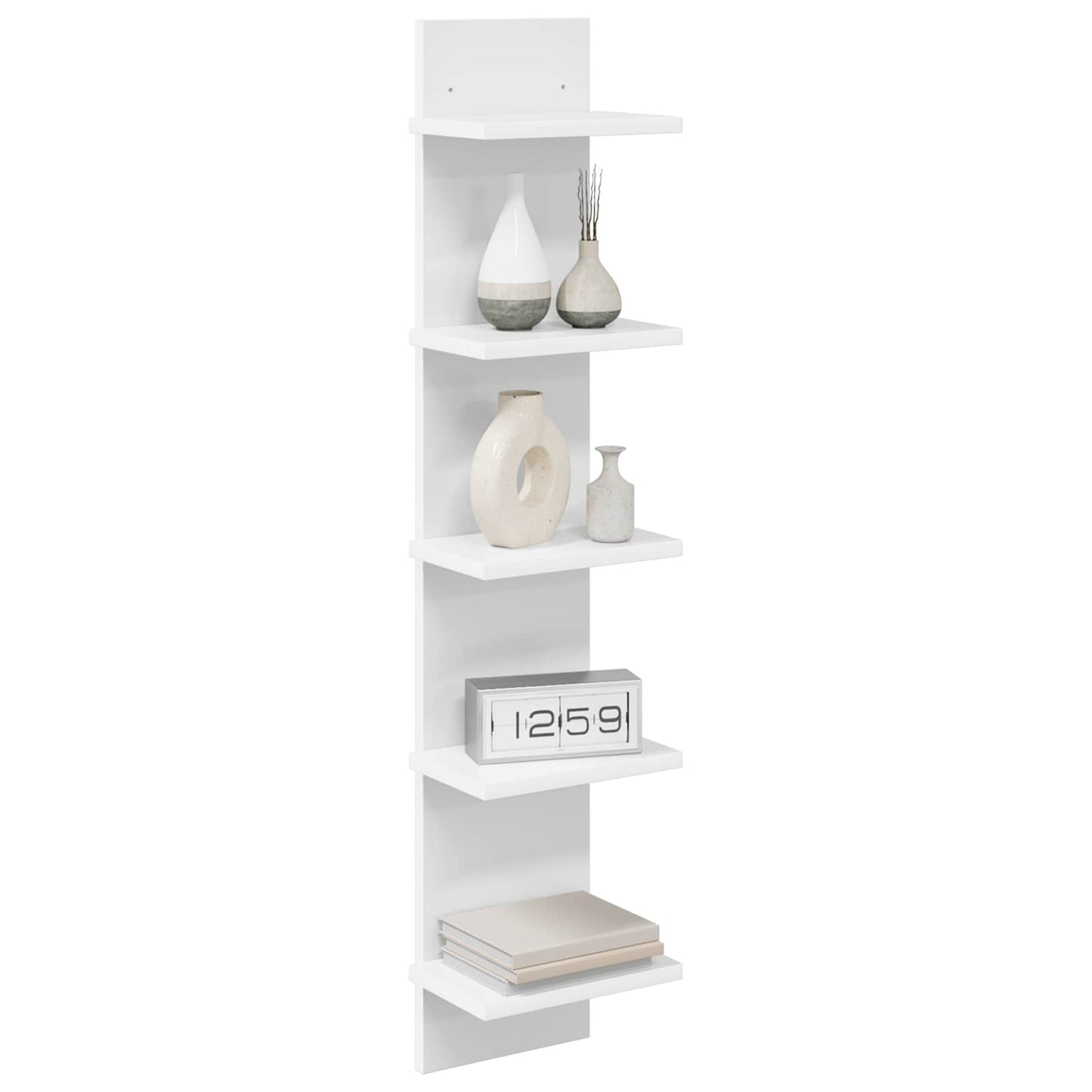 vidaXL Ράφι Τοίχου 2 pcs Λευκό 22 x 15 x 100 εκ Επεξεργασμένο Ξύλο