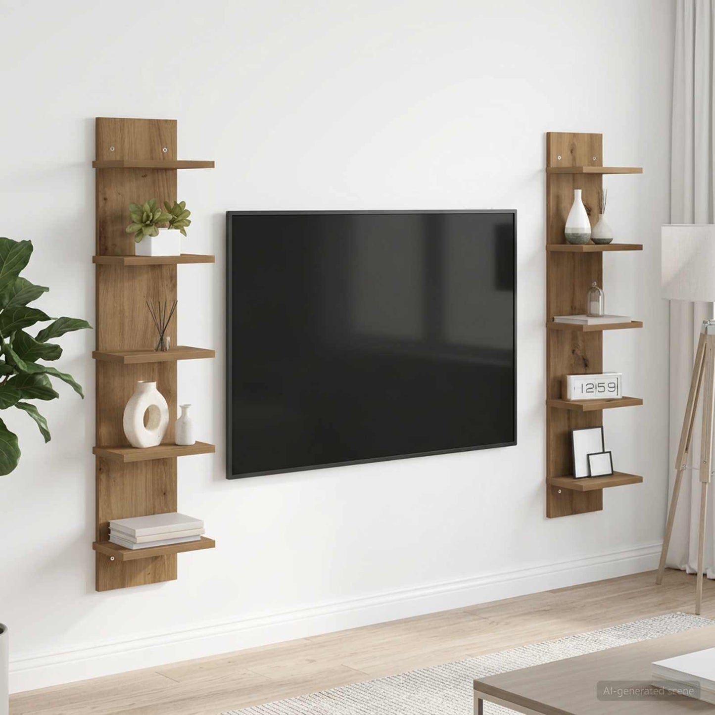 vidaXL Ράφι Τοίχου 2 pcs Artisan Δρυς 22 x 15 x 100 εκ