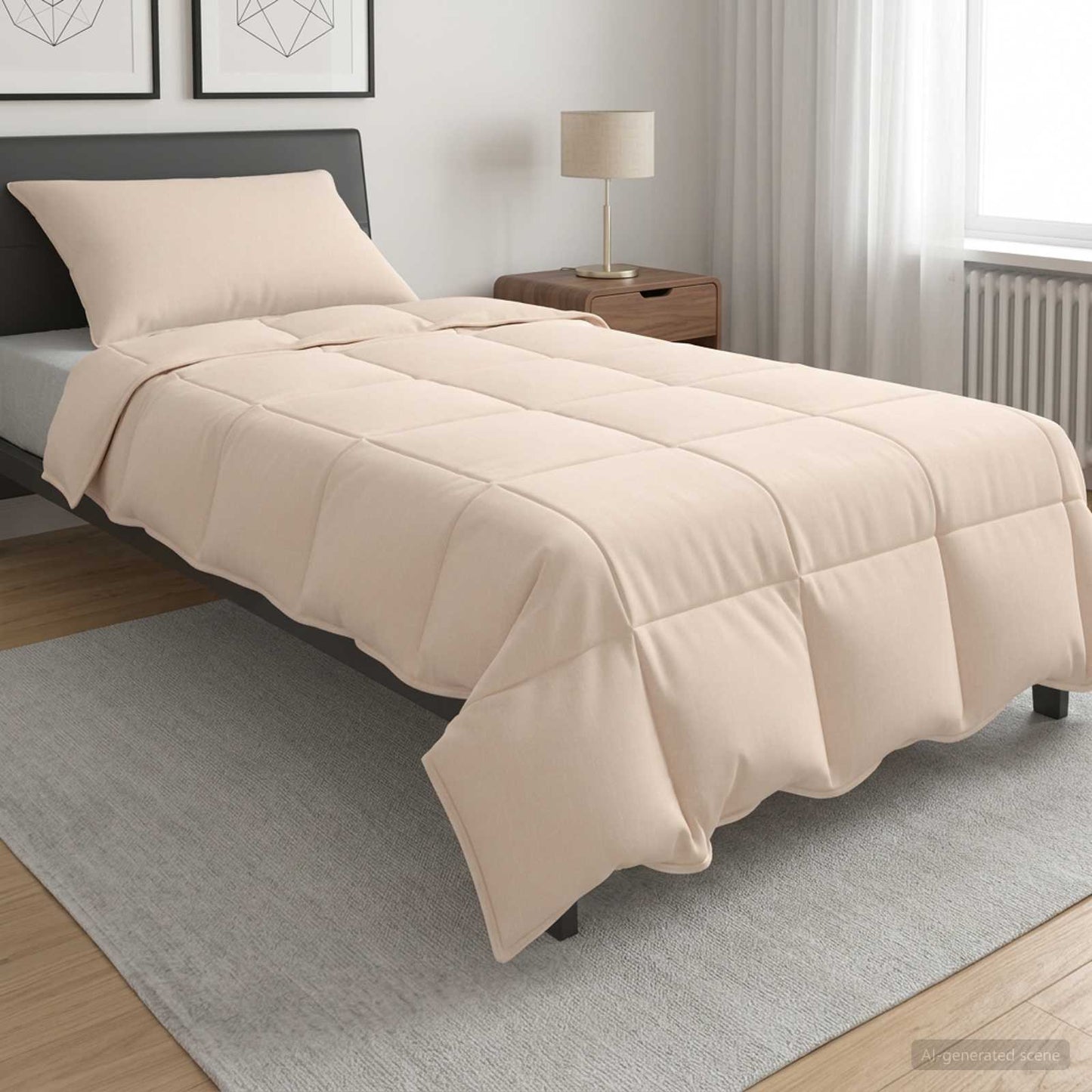 vidaXL Σετ Παπλωμάτων 2 τμχ. 137 x 200 cm Χειμώνας 350 gsm Μπεζ