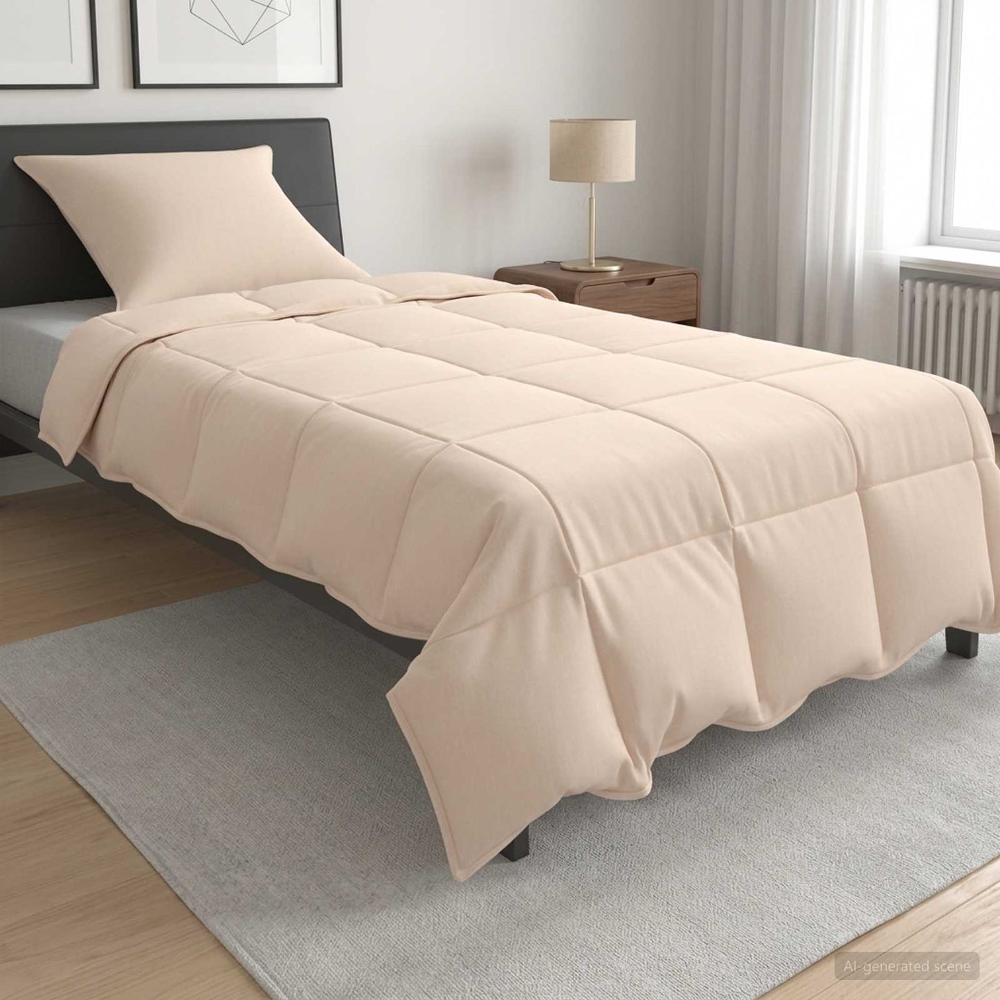 vidaXL Σετ Παπλωμάτων 2 τμχ. 137 x 200 cm Χειμώνας 350 gsm Μπεζ