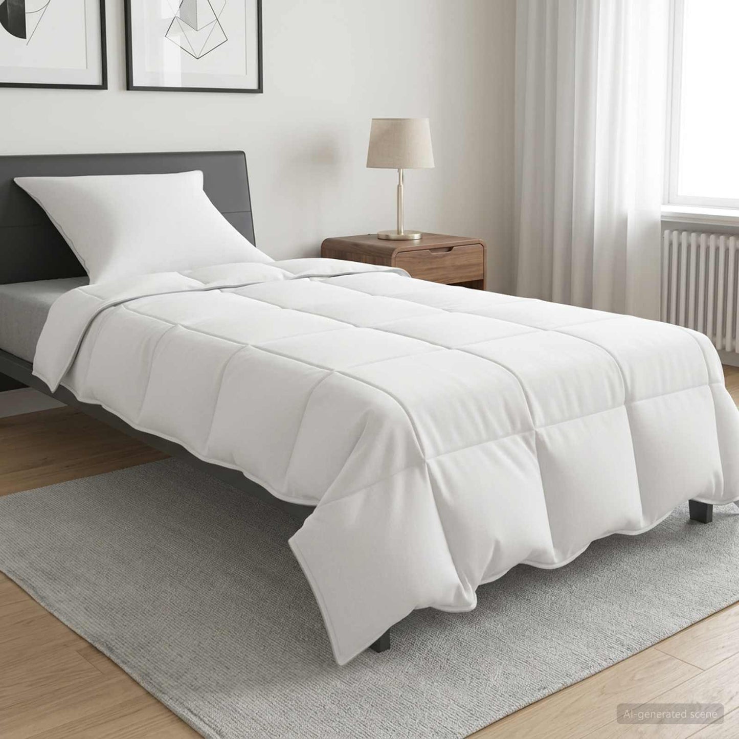 vidaXL Σετ Παπλωμάτων 2 τμχ. 137 x 200 cm Χειμώνας Μπαμπού Λευκό