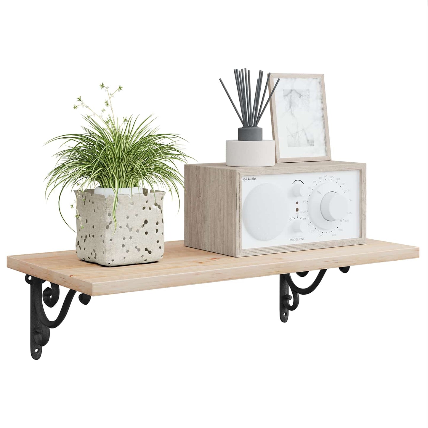 vidaXL Ράφια στήριξης τοίχου 12 τμχ. Μαύρο 12 x 14 x 3 cm Ατσάλι